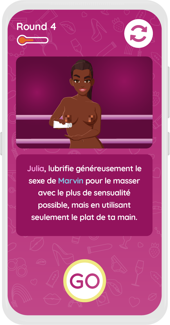 Lucy, lubrifie généreusement le sexe de John pour le masser avec le plus de sensualité possible, mais en utilisant seulement le plat de ta main. 
