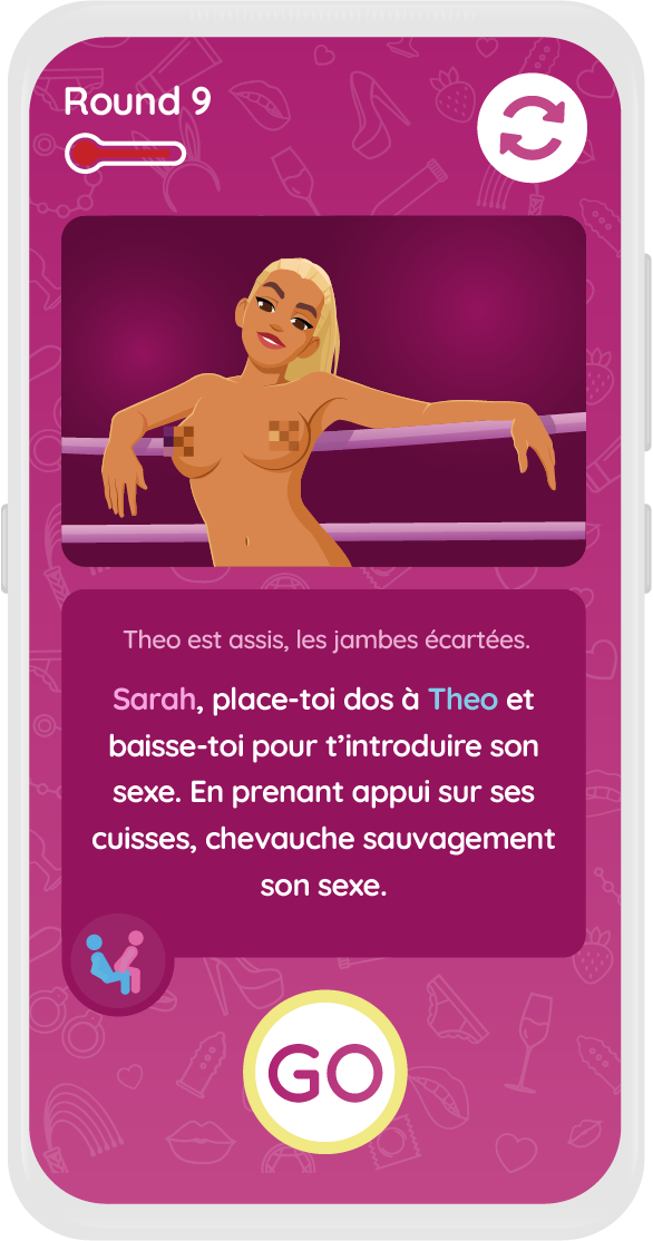 Lucy, place-toi dos à John et baisse-toi pour t’introduire son sexe. En prenant appui sur ses cuisses, chevauche sauvagement son sexe. 
